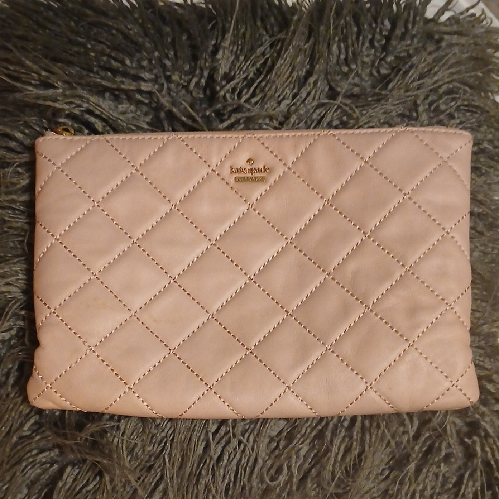 Kate Spade Quilted Beige Clutch